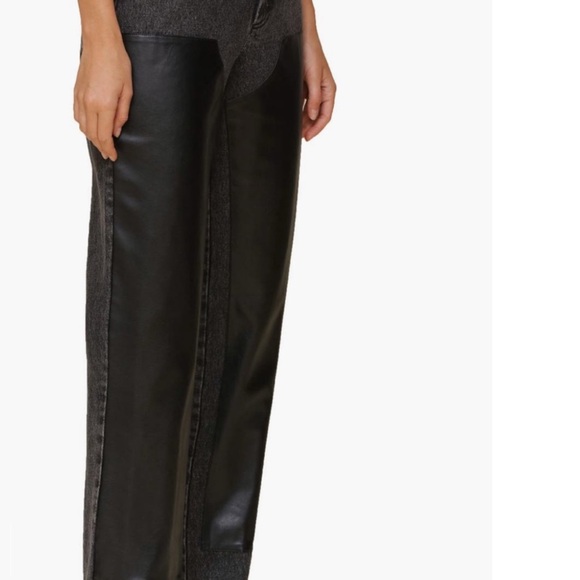 Avec Les FILLES Jeans black Leather Panel pants Sz 28 / US 6 NWT - Picture 2 of 11